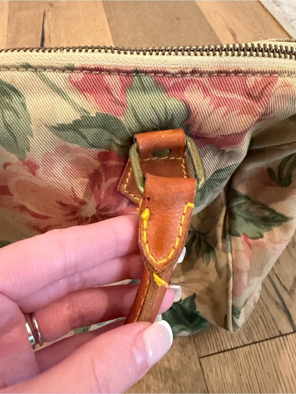 Vintage Ralph Lauren Tapestry Bag Purse Floral Satchel Embroidered Rare Speedy
